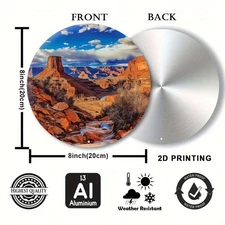 1pc Grand Canyon National Park Radiant Balance Mural - 8x8 Round Aluminum Metal
