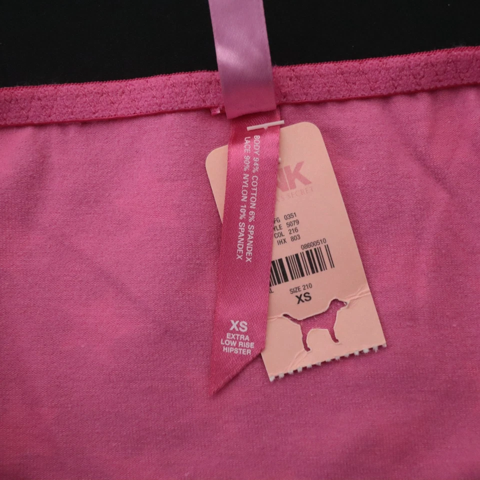 NEW Victoria's Secret VINTAGE PINK Lace Trim STARS Bikini Panty XS X-SMALL - Image 4 of 4