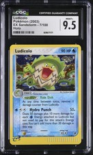 CGC 9.5 MINT+ Ludicolo 2003 EX Sandstorm 7/100 Holo SWIRL Pokemon Card