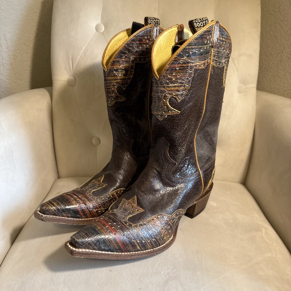 Женские ковбойские ковбойские сапоги Justin модель Vera Crackle с коротким носком размер 10 B L4456 - Изображение 2 из 4