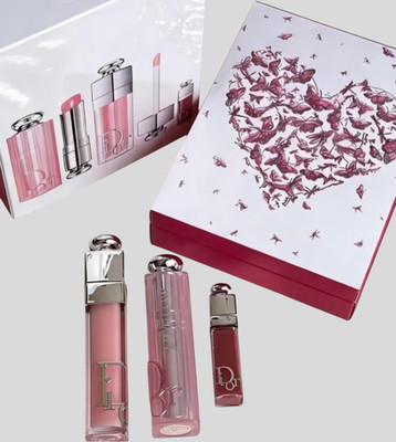Dior Addict Lip Essentials 001 Pink 3pc Set Lip Gloss Gift for Women NIB New