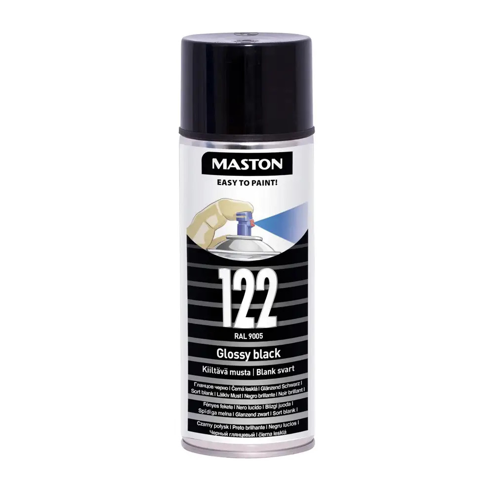 Maston Spray Paint 100-Series Gloss Jet Black 122 400ml RAL9005