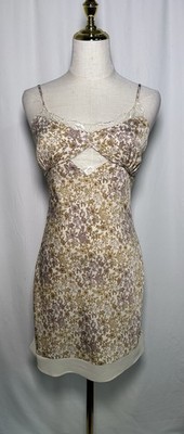 Forever 21 Mini Dress Cami Lingerie Style Small Spaghetti Straps Beige