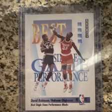 SkyBox 1991-92 Best Single Game Performance David Robinson Hakeem Olajuwon #311