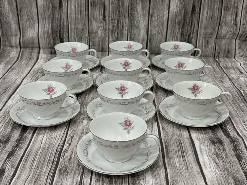 Royal Swirl Fine China Tea Cup and Saucer Sets made in Japan Set Of 10 EUC - Picture 3 of 4