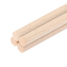 Wooden Dowel Rods, 8mm 1/4 x 16 Inch Round Wooden Rod for DIY,Pack of 4