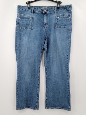 Faded Glory Stretch Jeans Womens Size 18 Color Blue 5 Pocket Button Zip Denim