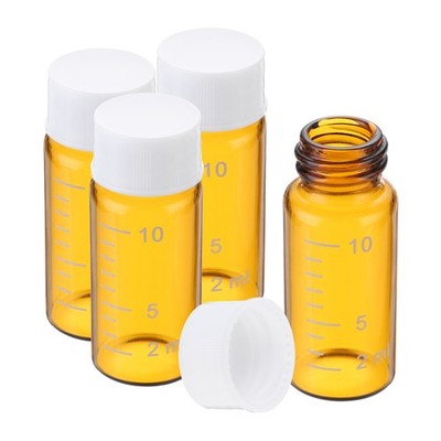 4 Brown Graduated Glass 10ml Bottles with White Cap for 4pcs