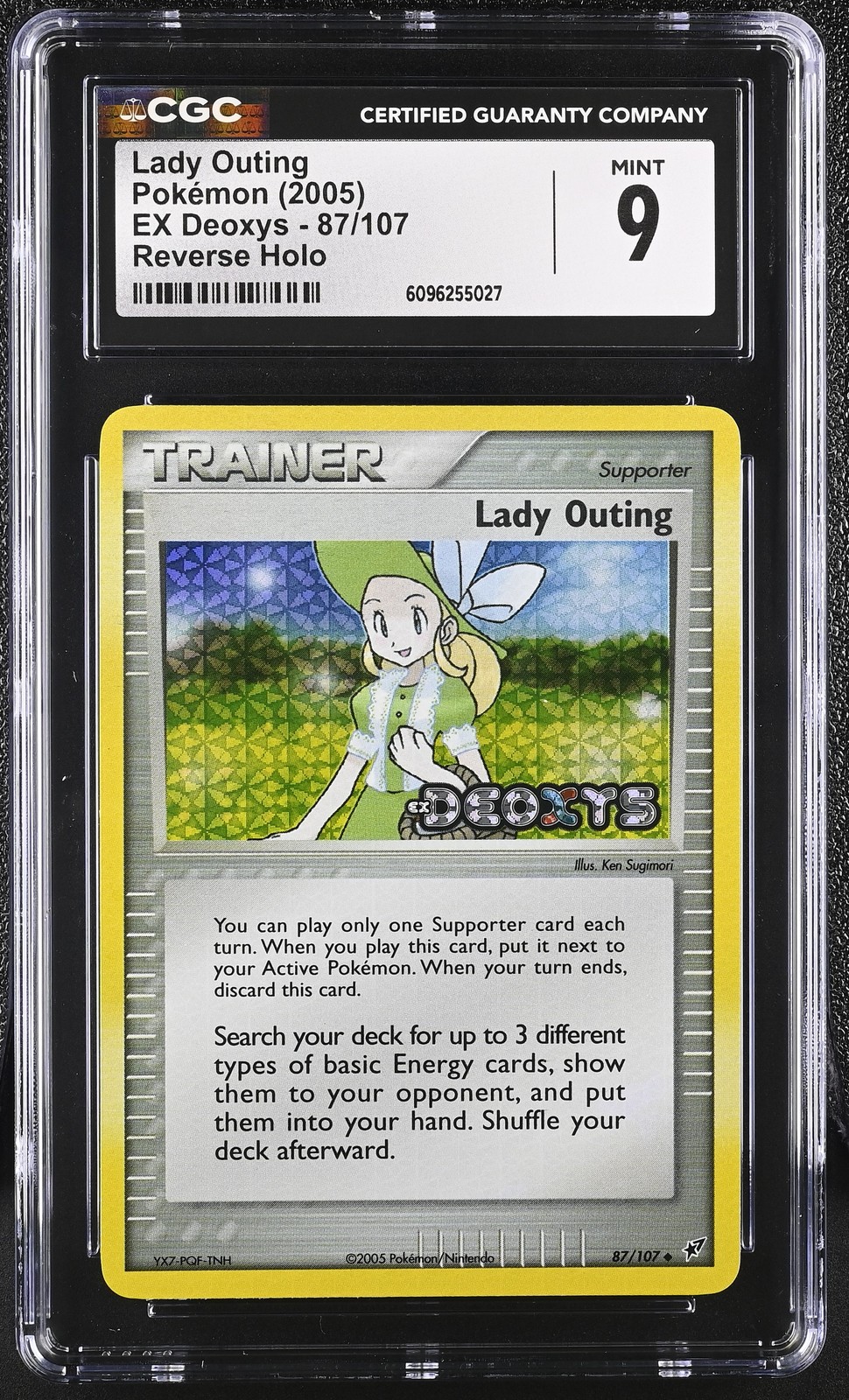 CGC 9 MINT Lady Outing 2005 EX Deoxys 87/107 Reverse Holo Stamped Pokemon Card