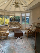 Bamboo Conservatory Furniture Set - 2 Seater Sofa, 2 Armchairs footstool