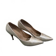 Pacelle Vintage Saks Fifth Avenue Gold Silver Metallic Pointed Toe Heels Size 9