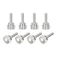 8pcs Knurled Thumb Screws M3x12mm Flat Brass Bolts Grip Knobs Nickel Plated