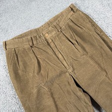 Bills Khakis Corduroy Pants Mens 36x33 Brown Double Pleated Made in USA Trousers