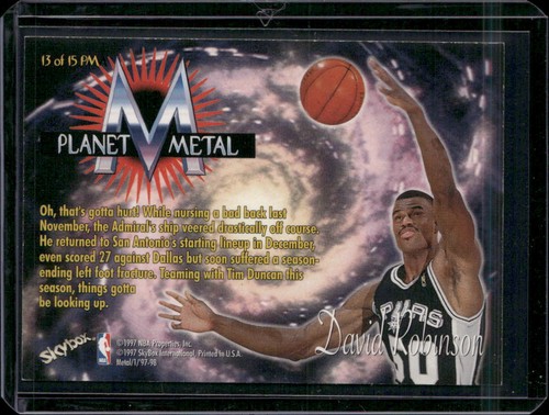 1997-97 Metal Universe David Robinson Planet Metal - Picture 2 of 2