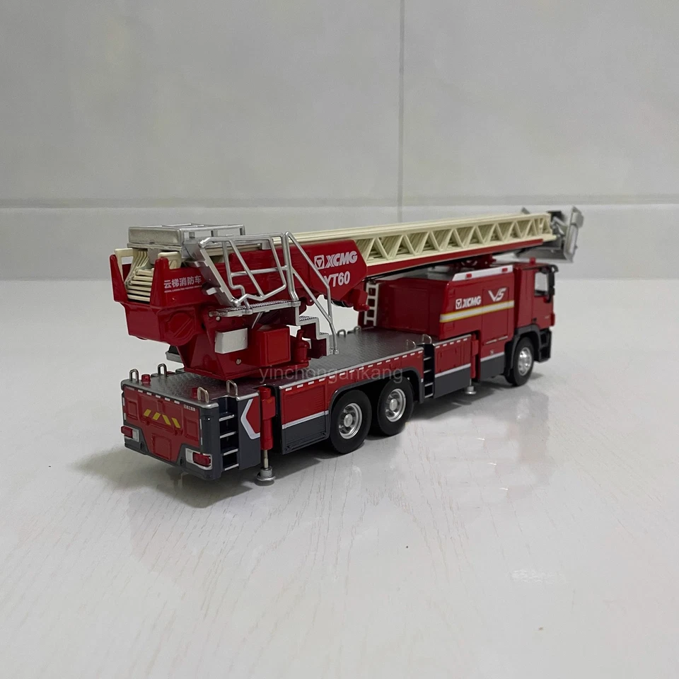 1:50 Mercedes-Benz XCMG YT60 Aerial Ladder Fire Truck Alloy Model - Image 4 of 4