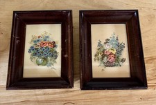 Vintage Framed Floral Print Set Of 2 Cottagecore Decor