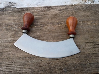 Vintage Two Handle Rocking Herb Chopper Knife Razor Sharp 