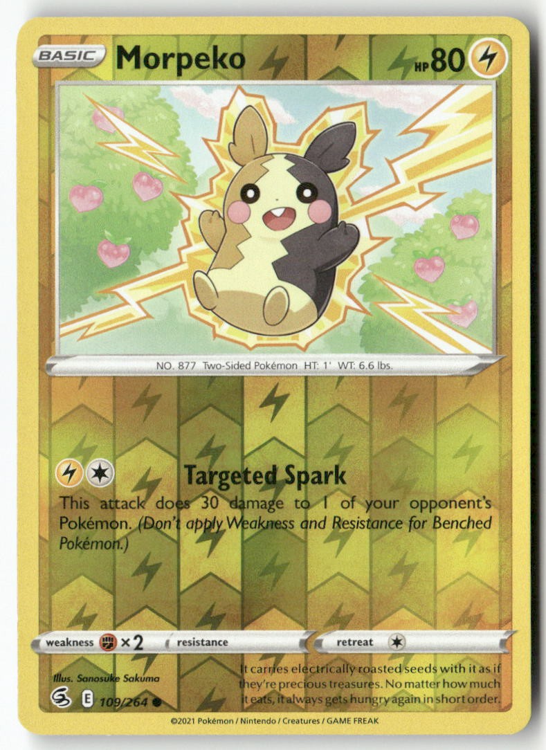Morpeko 109/264 Common Fusion Strike Pokemon Reverse Holo Near Mint