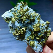 258G Natural colored pyrite+calcium ore, frozen symbiotic mineral specimen/Hubei