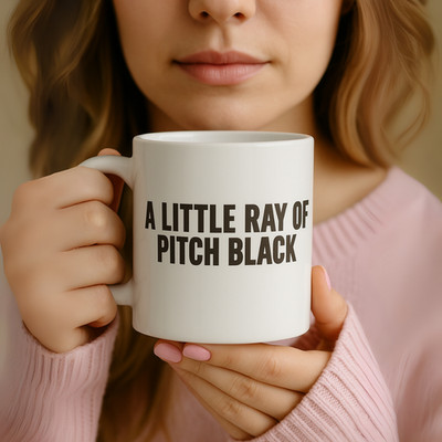 A Little Ray of Pitch Schwarz Tee und Kaffee Keramik Tasse