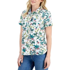 Nautica Jeans Co. Womens White Button Down Pockets Button-Down Top M BHFO 2766