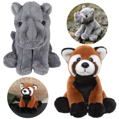 Charlie Bears Set mit zwei Kuscheltieren : Nashorn, Panda   Plüschtiere, 13 cm 