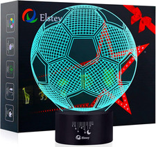 Soccer 3D LED Night Light Touch Table Desk Optical Illusion Lamps, 7 Color Chang