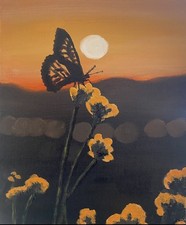 Sunset Serenity original signiertes Acrylgemälde von Jo Mummery