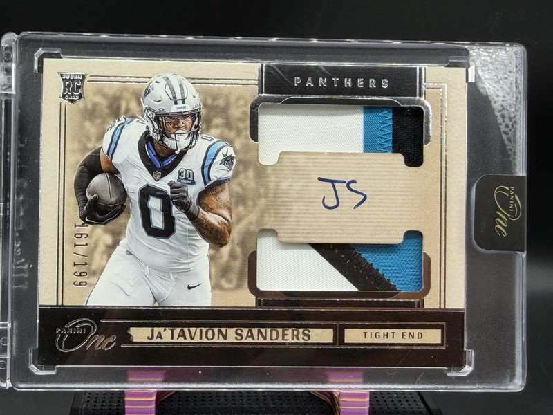 2024 Panini One-Rookie Patch Auto Ja'Tavion Sanders #47 161/199 3 Color Sealed