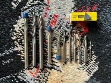 11 Solid Carbide End Mills of Various Sizes and Lengths