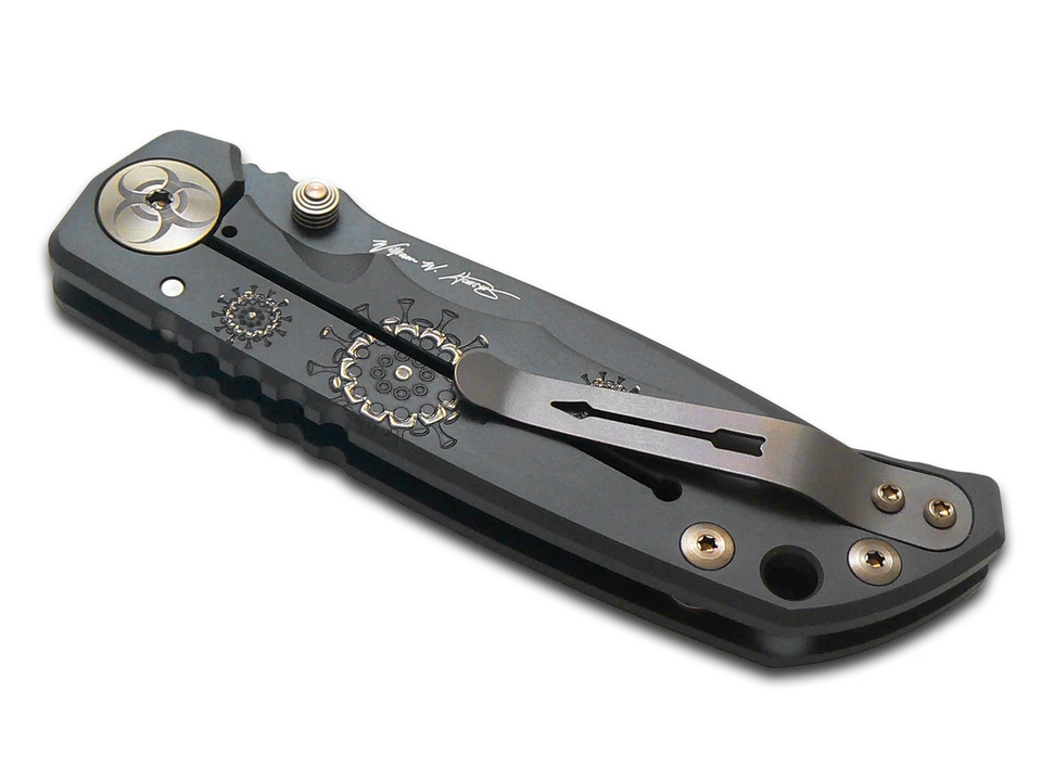 Cuchillo Spartan Blades Harsey Folder SF5 Black Plague Doctor Titanium MagnaCut Foto 2 de 2