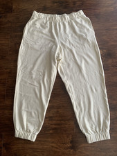 NWT GAP WOMENS FLEECE JOGGERS RELAXED X-LARGE CHINO IVORY  49