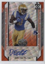 2021 Leaf Metal Draft Orange Wave /4 Demetric Felton #BA-DF2 Auto 0c3