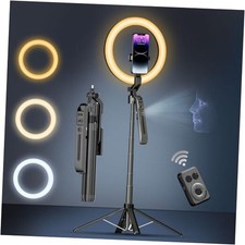 Auto Face Tracking Selfie C-Auto Face Tracking Tripod with 10" Large Ring Light