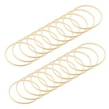 , 20 Pack Bamboo Macrame Rings Dream Catcher Hoops Wooden Floral Wreath Craft