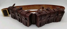  Military Style  M-10 ? Leather 6 Pocket Mauser ? Ammo Belt Bandolier