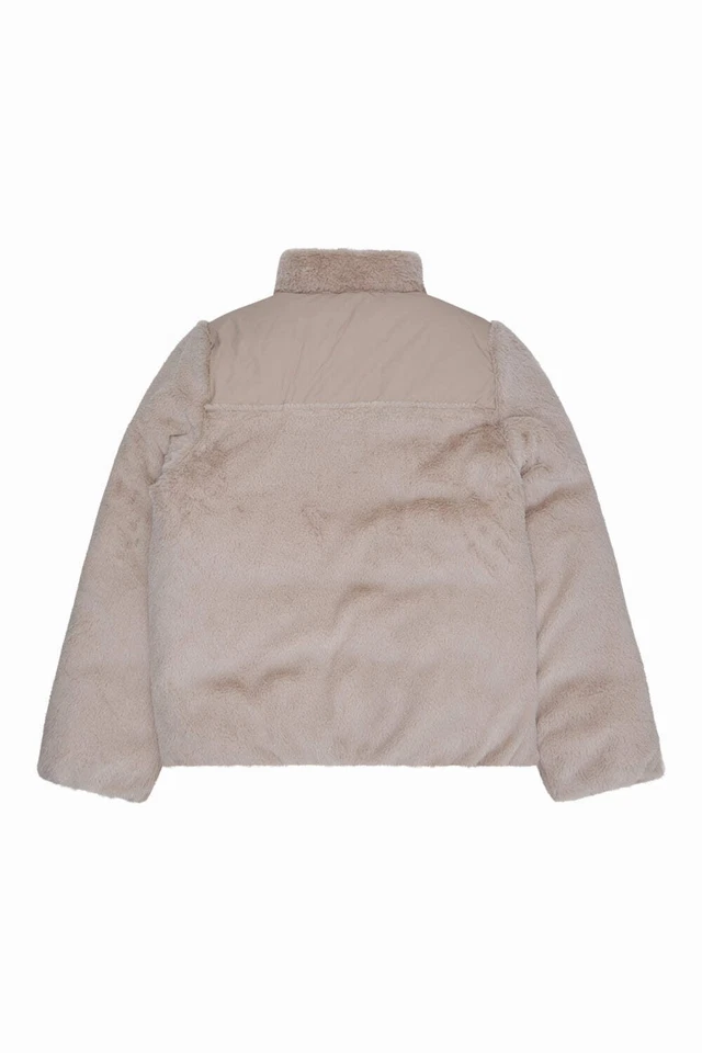 Reebok Womens Puffer Jacket Reversible Puffer Jacket Oatmeal Taupe Beige - Image 4 of 4