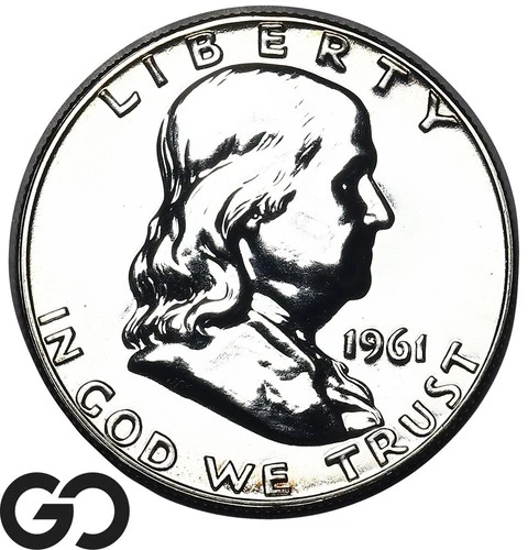 1961 Franklin Half Dollar Proof, Blast White Superb Gem PR++