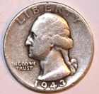 1943-P Washington Quarter - Very Good/Fine - #0986EA