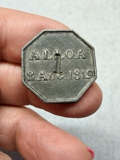 {886} SCOTTISH COMMUNION TOKEN ALLOA 8th AUG 1819 Stamped 1