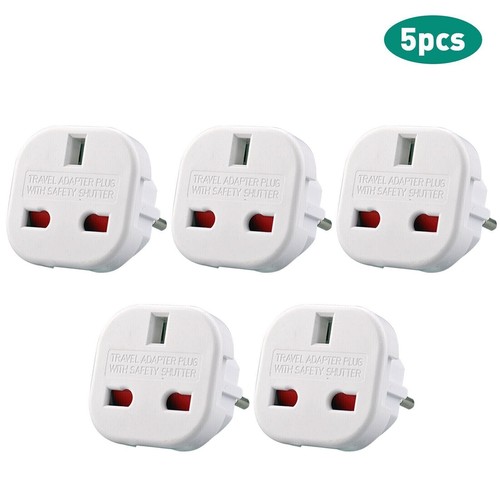 1/2/5/10 UK zu EU Konvertieren 3 PIN zu 2 PIN Netzstecker Europäischer Reiseadapter - Bild 12 von 20
