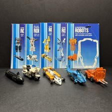 Vintage 1980s Die-Cast Convertible Robots Lot w/ Cards