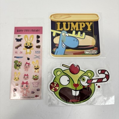 Happy Tree Friends Postcard & Sticker Lot Nutty Lumpy Cuddles Giggles 2011 2012