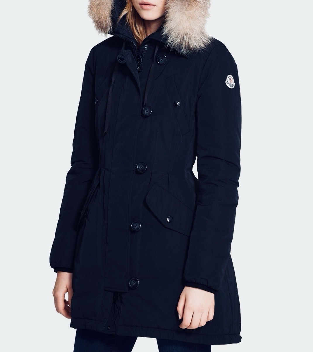 MONCLER Women's 'Arriette' Genuine Fox Fur Hooded Down Parka Coat