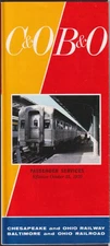 Chesapeake / Baltimore & Ohio C&O B&O Railroad Timetable 10/25 1970