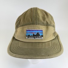 Patagonia Fitz Roy Label Tradesmith 5 Panel Hat Brown Green Retro
