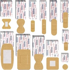 BBTO Assorted Styles Flexible Fabric Adhesive Bandages 0.98 Inch in diameter 