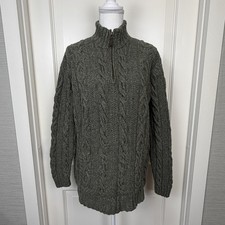 Maglione Lauren Ralph Lauren Donna L Verde Grosso Cavo Lavorato A Mano Lana