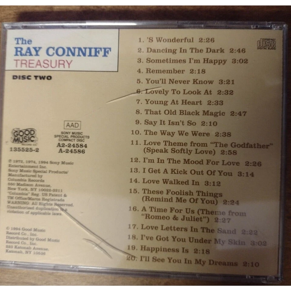 The Ray Conniff Treasury Disc Two by Various Artists (CD, 1994) - Image 3 of 3