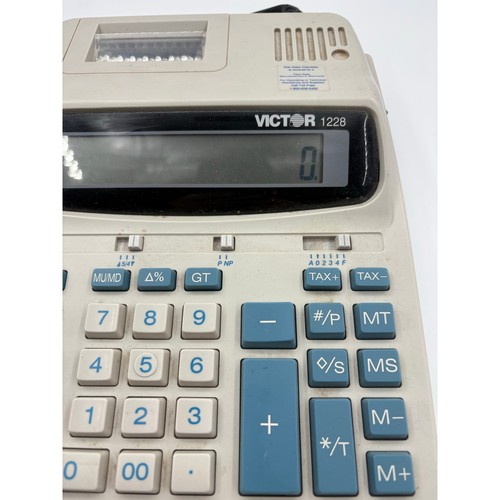 Victor 1228 Heavy Duty Printing Calculator Vintage Desktop Adding Machine Works - Picture 3 of 5